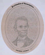 Portrait in script of Abraham Lincoln